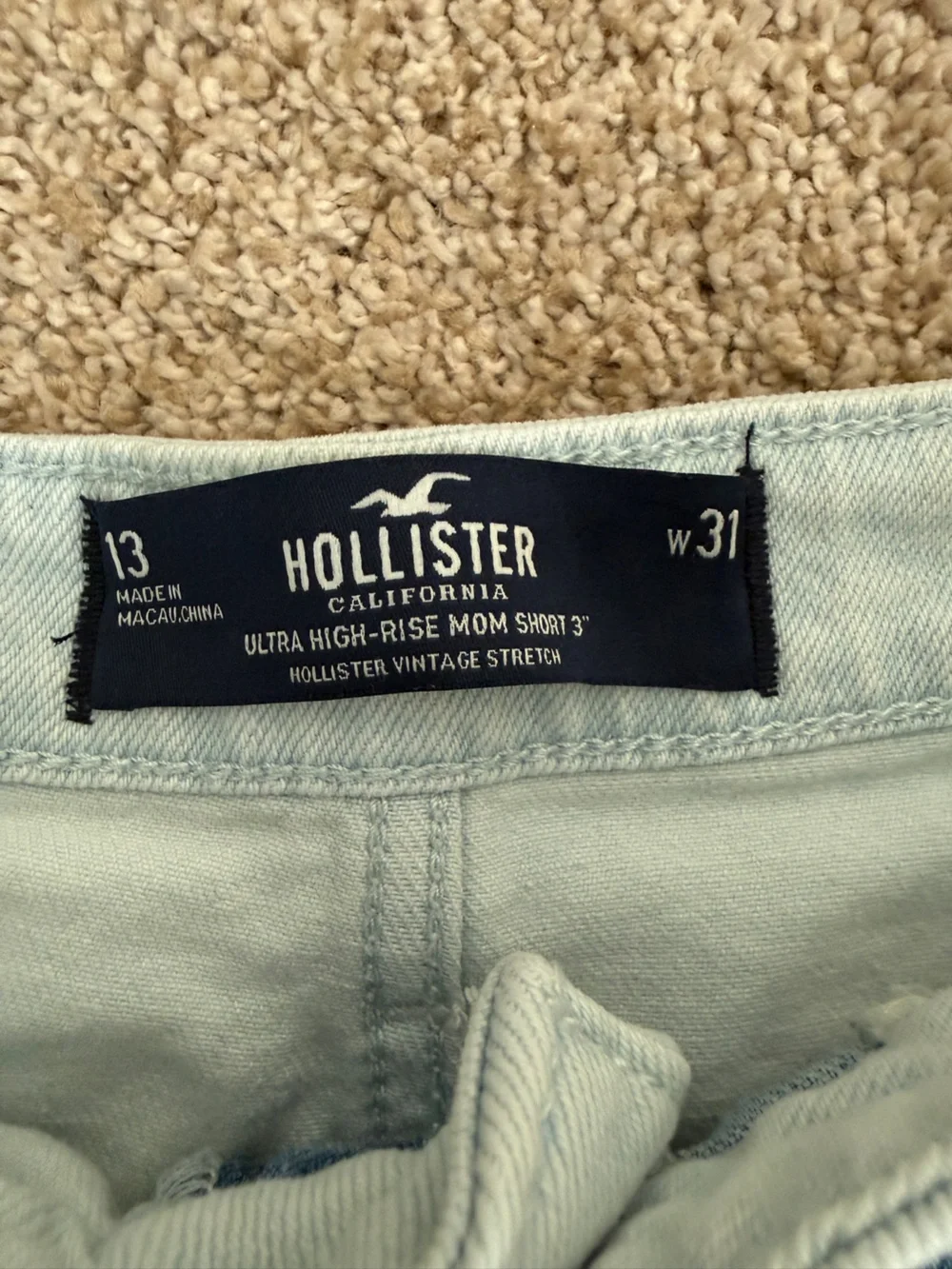 Hollister Two-Tone Patchwork Blue Denim Jean Shorts